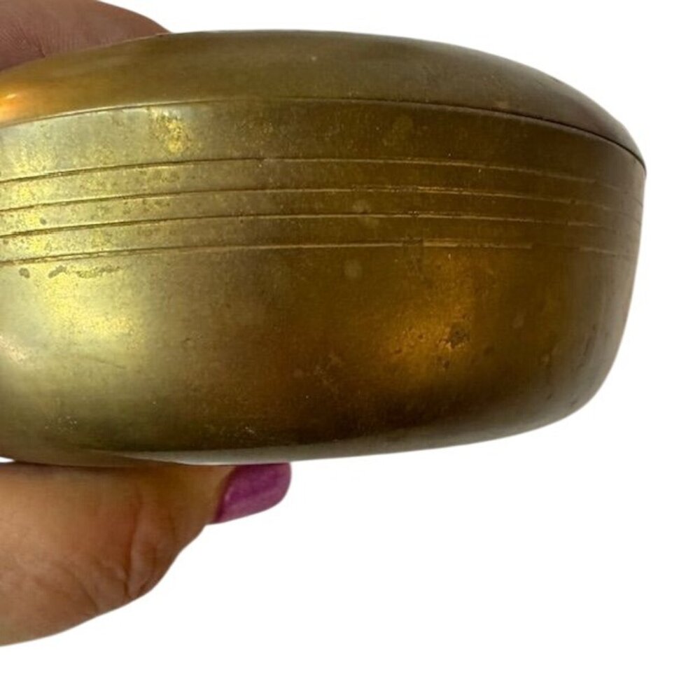 Vintage Solid Brass Decorative Box With Handcraft… - image 2